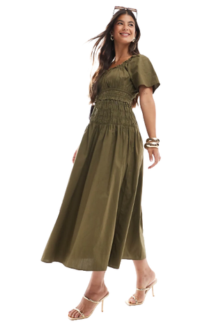 Nobodys Child Cassandra Shirred Waist Midaxi Dress (Was $148)