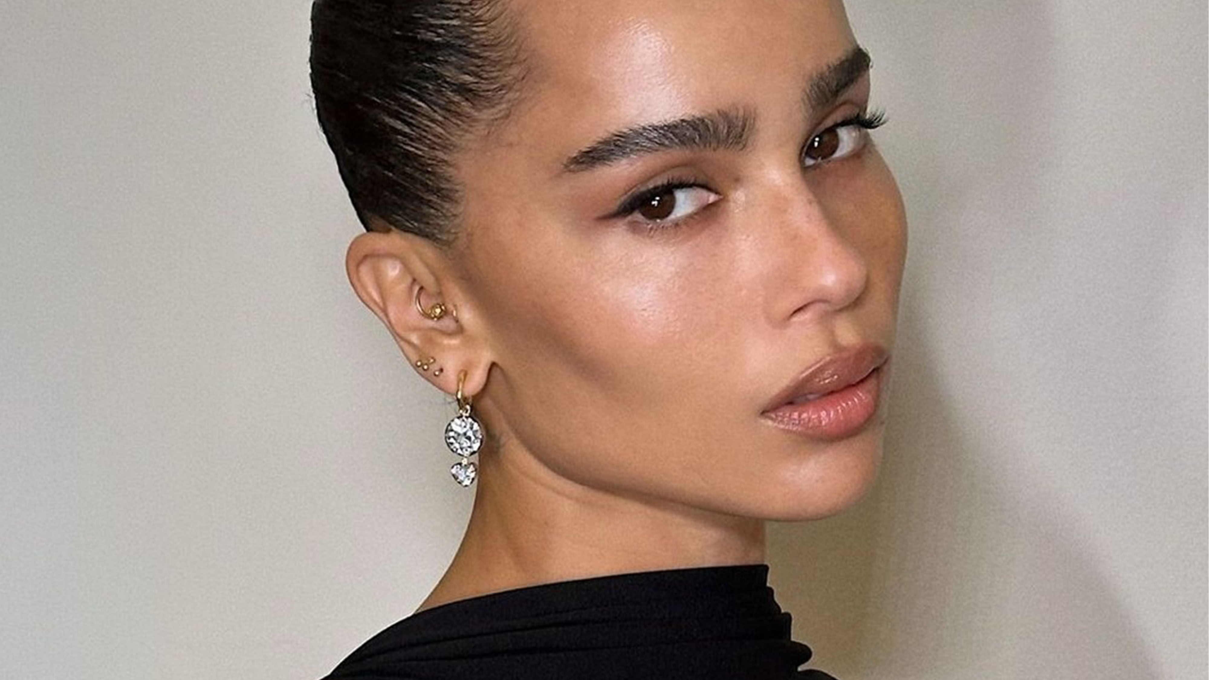 Zoe Kravitz wearing earrings