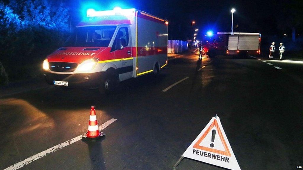 The scene of the ax attack in Bavaria.