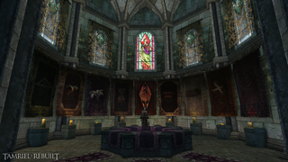 An interior of an Imperial temple from Tamriel Rebuilt.
