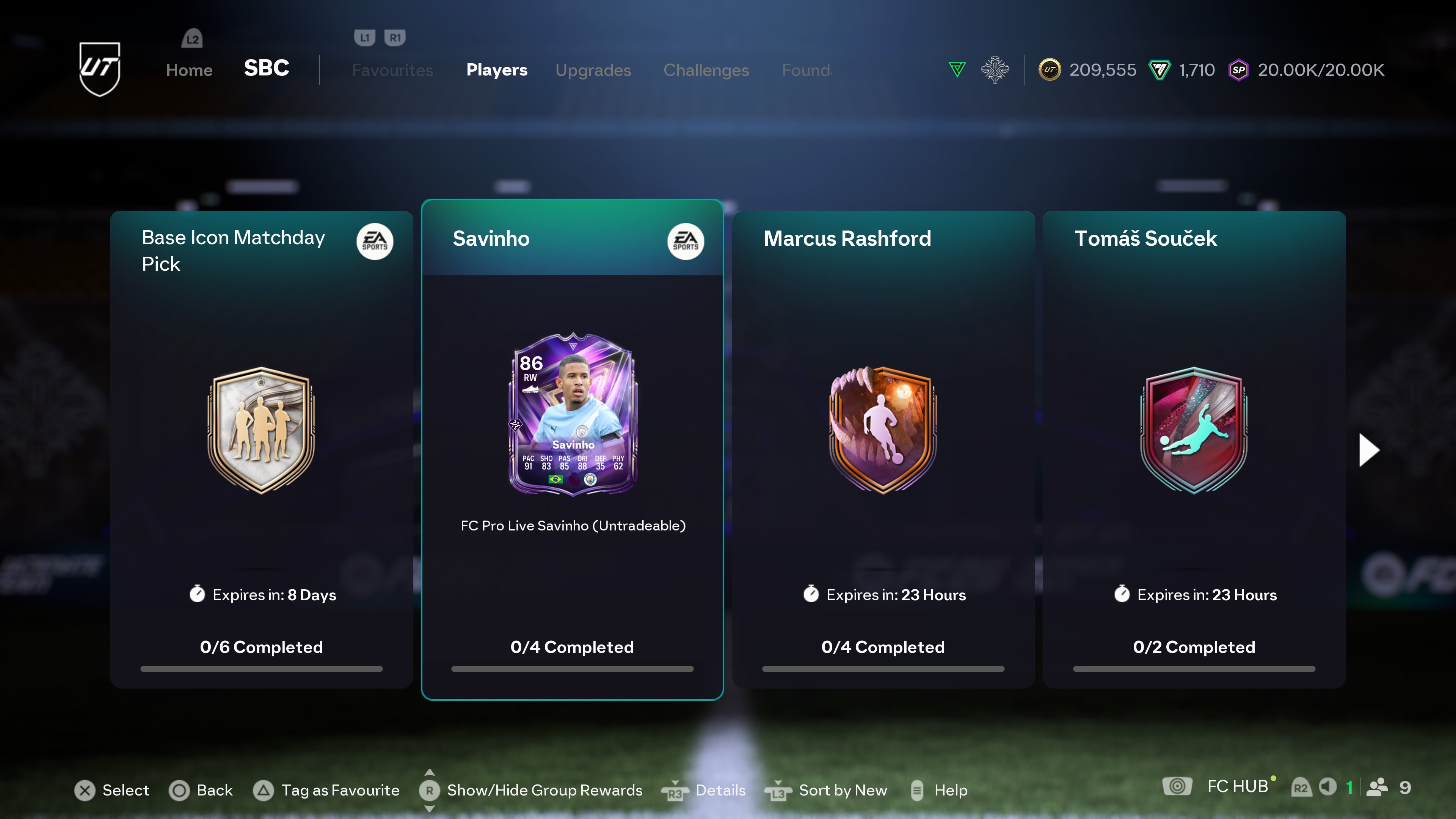 The FC 26 Savinho SBC from the FC Pro Live promo