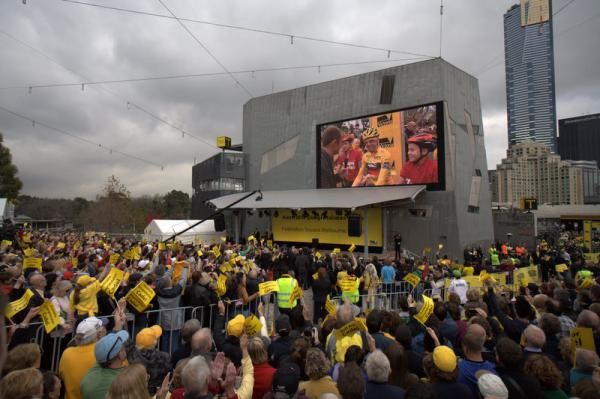 The crowd at Federation Square