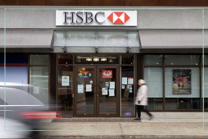 The storefront of a HSBC bank branch