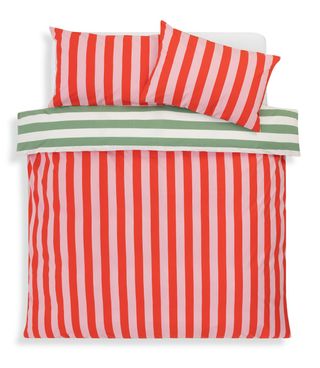 Habitat Christmas Festive Wide Stripe Bedding Set - Single