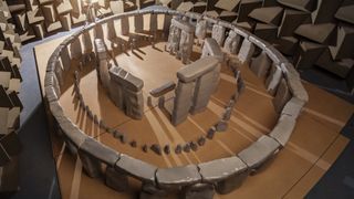 The model of Stonehenge as it looked and sounded more than 4000 years ago took nine months to complete. It was built to study how the acoustics of the ancient monument affected speech and music.
