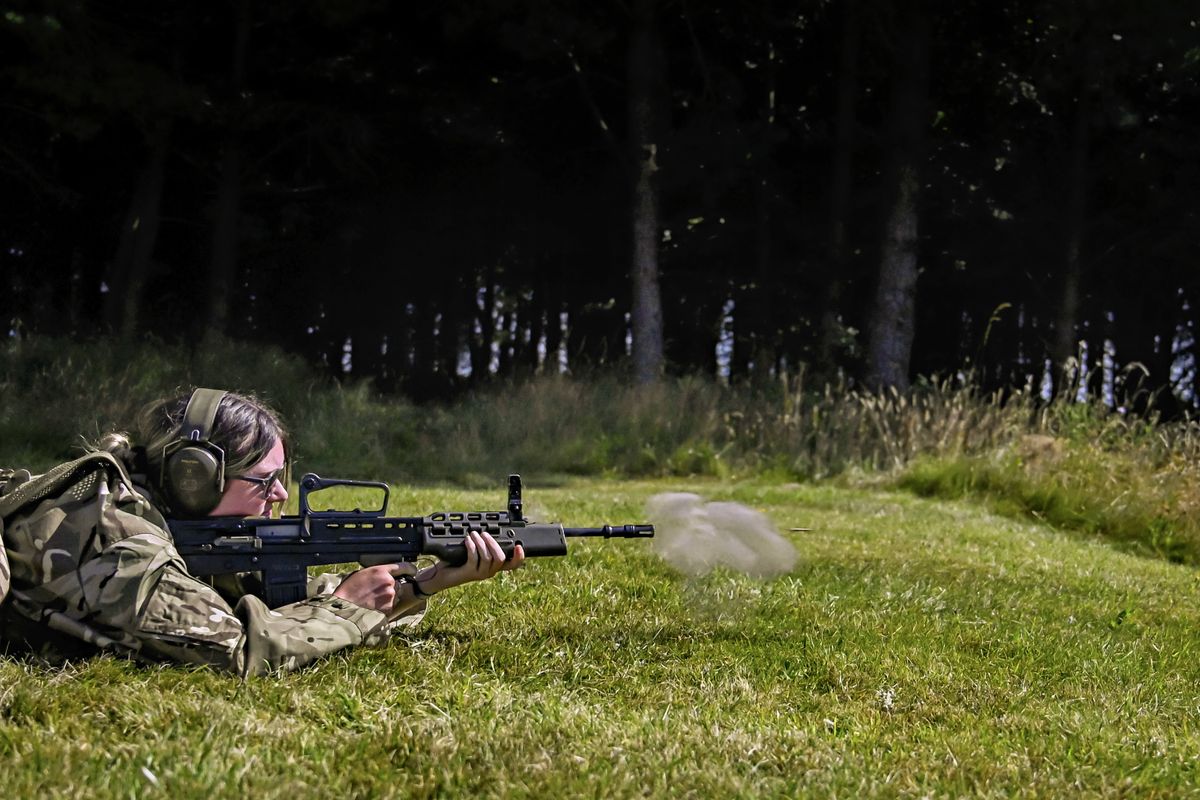 Bullet being fired from gun