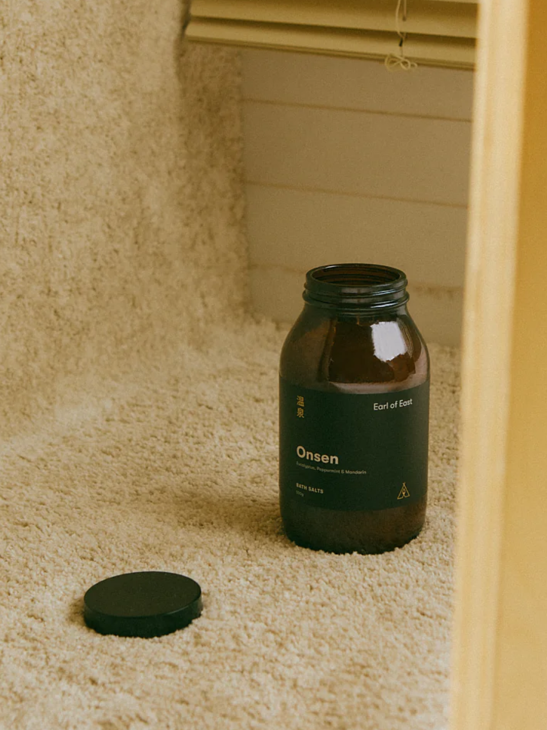A bottle of onsen bath salts from Earl of East