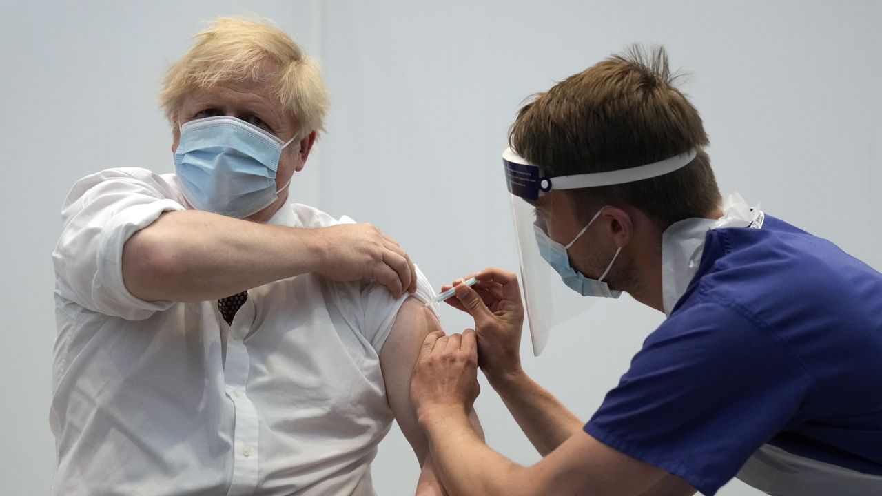 Boris Johnson receives his second dose of the Oxford-AstraZeneca vaccine