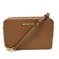 Michael Kors Women's Zipper Closure Saffiano Leather Crossbody Bag, Brown