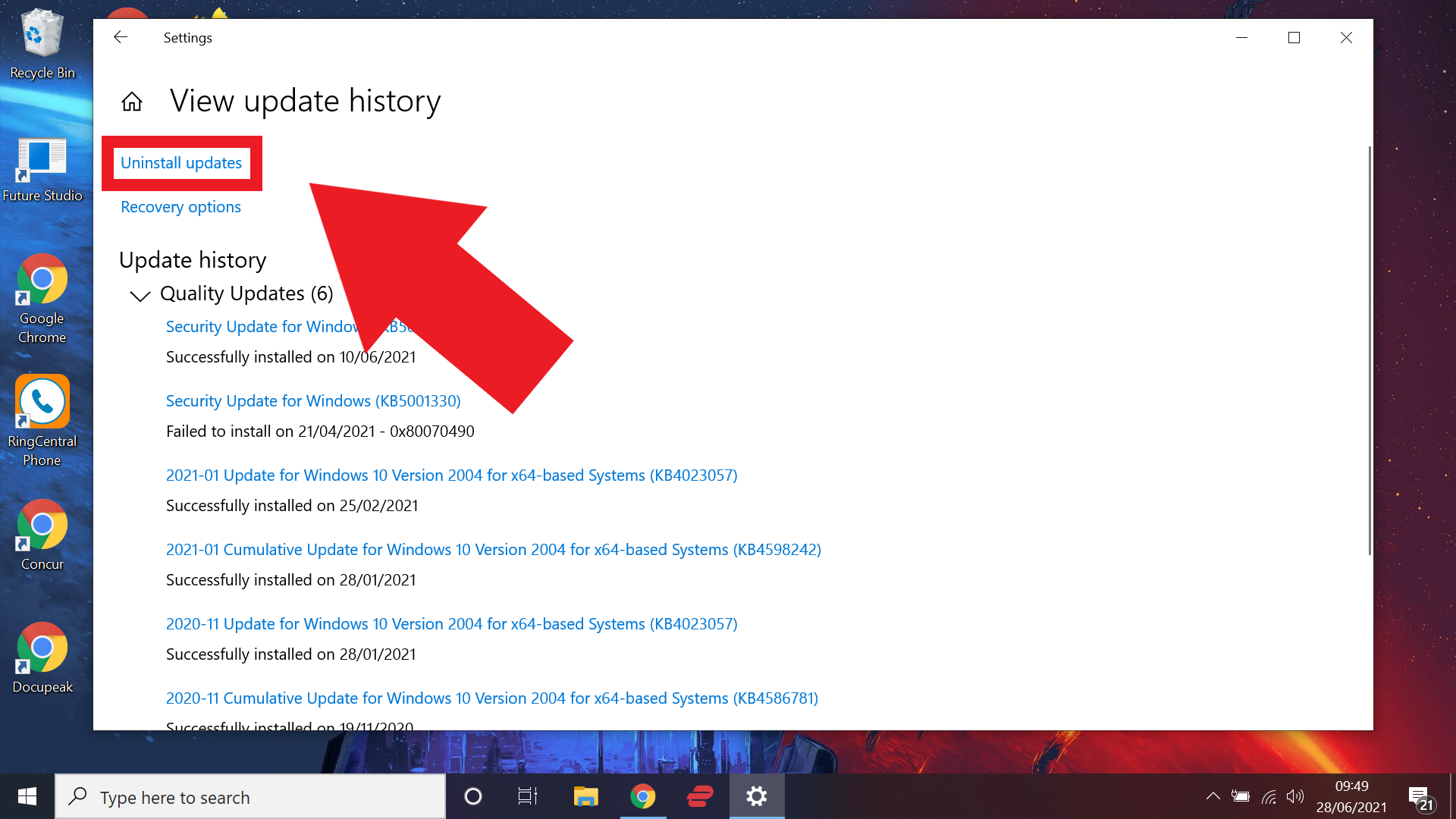 Как удалить обновление Windows 10 - удалить обновление