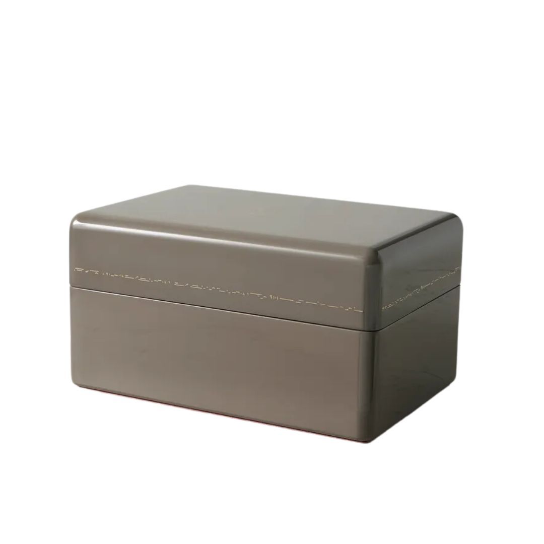 A wooden storage box