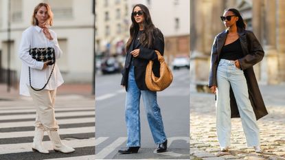 street style influencers showing best jeans to wear with cowboy boots