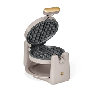 A taupe waffle maker