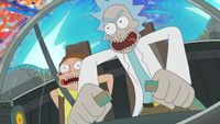 Rick and Morty shooting through space