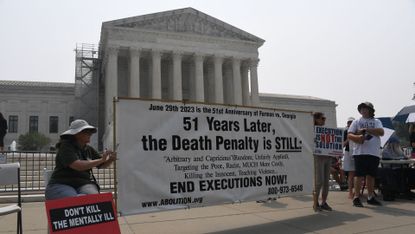 Anti-death penalty protests outside the US Supreme Court