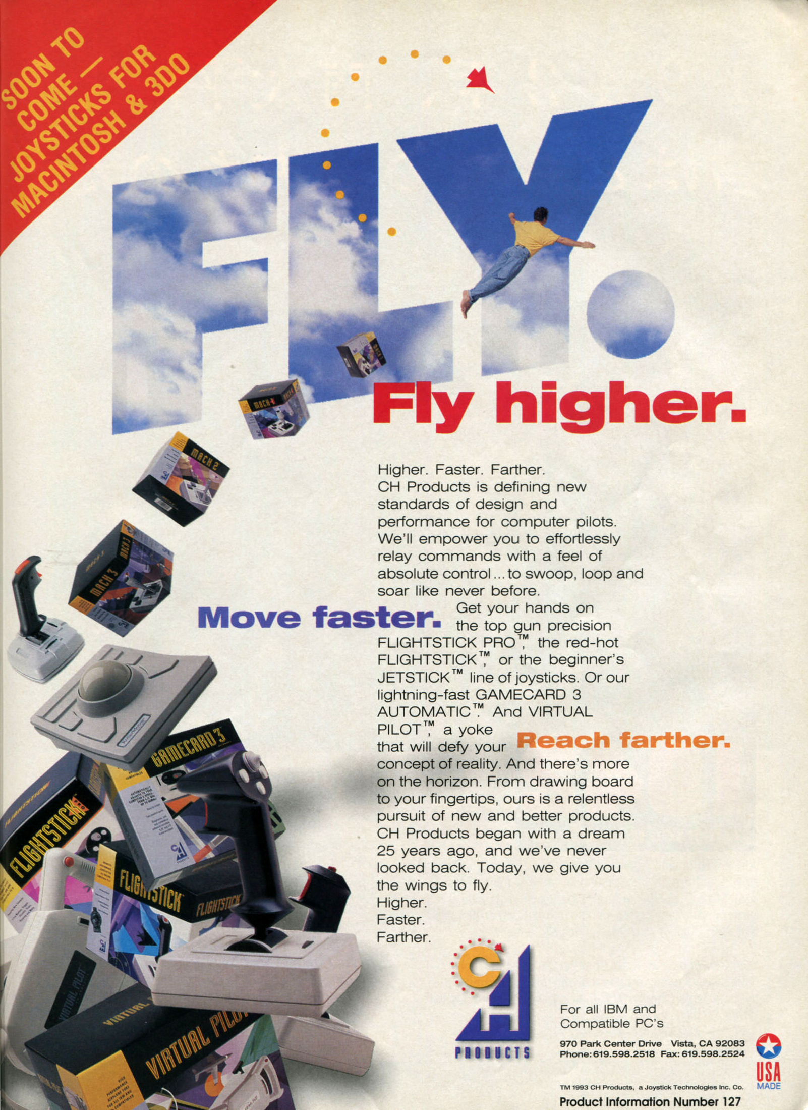 CH Products FlightStick Pro ad from PC Gamer magazine