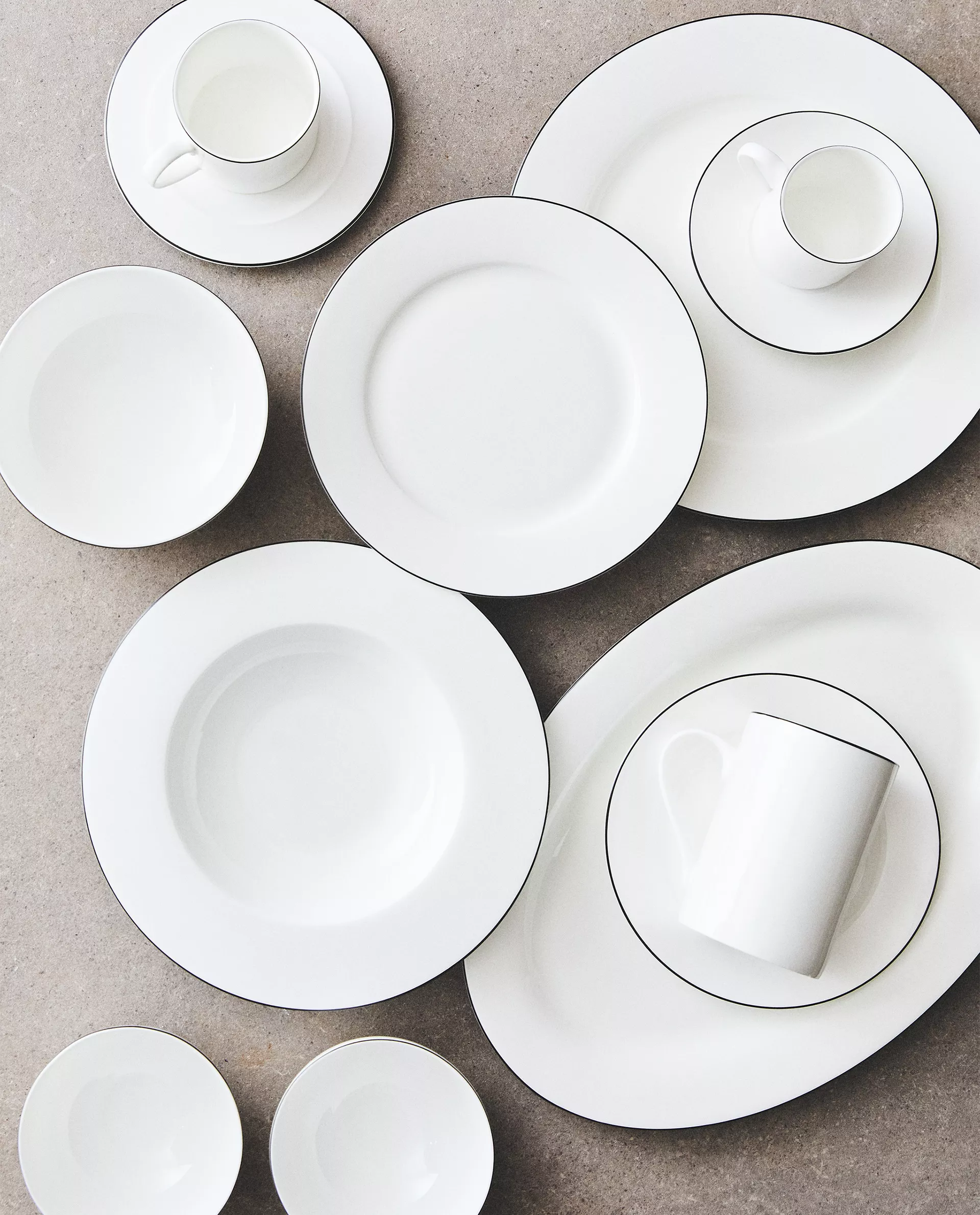 zara home, BONE CHINA TABLEWARE WITH CONTRAST RIM