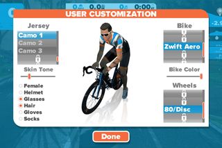 Image shows user customisation on Zwift.