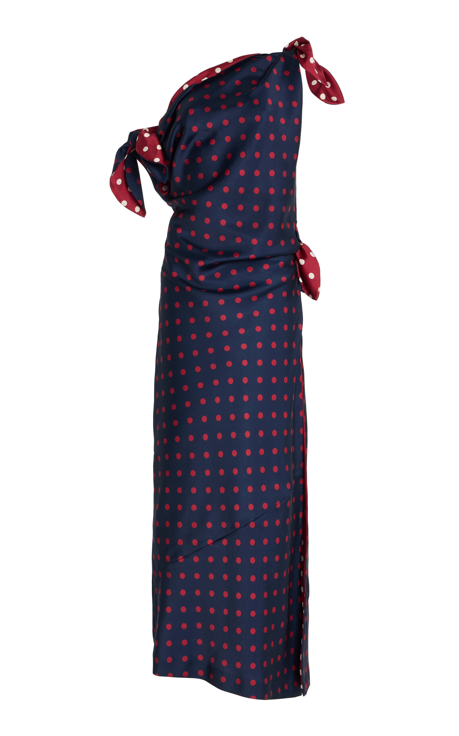 Polka Dot Twill Tabard Tie Dress