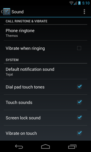 Android Sound Settings