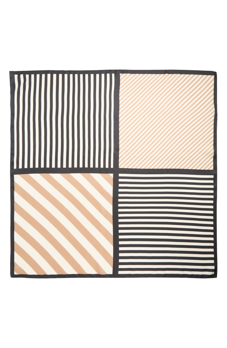 Stripe Square Silk Scarf