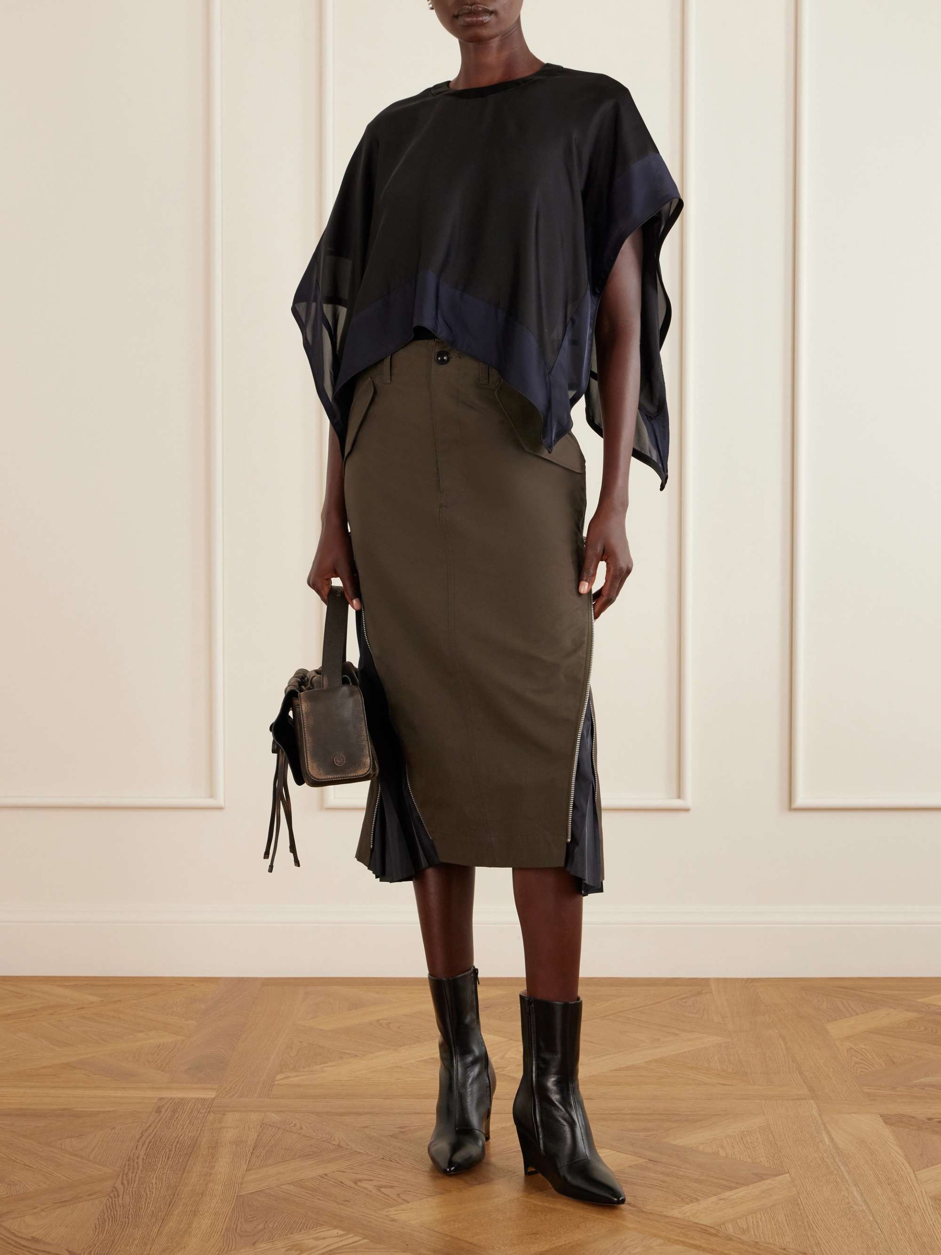 Weather Cotton-Twill Midi Skirt