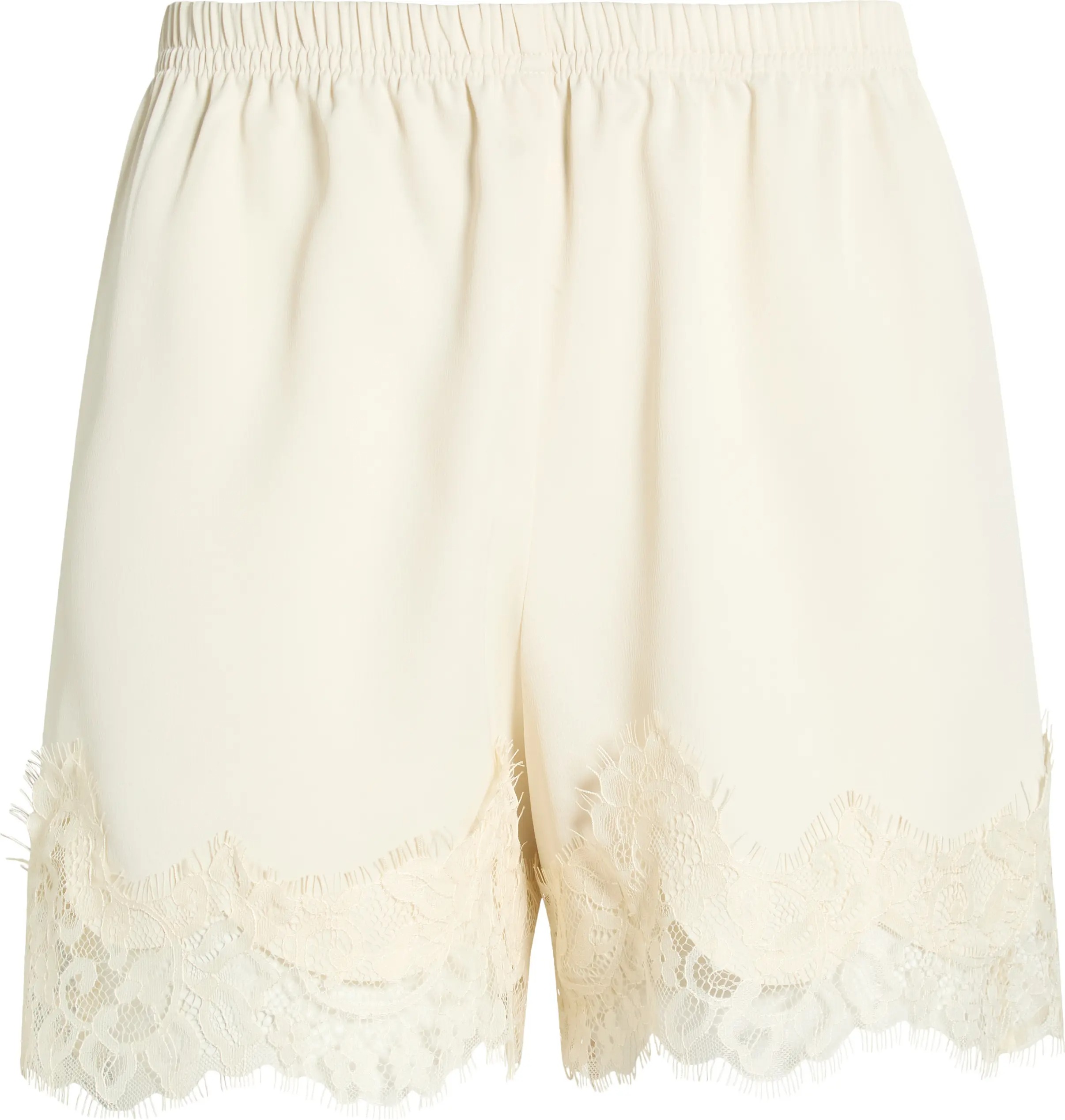 Open Edit, Lace Trim Satin Shorts