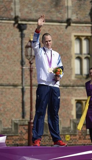 Chris Froome (Great Britain) on the podium