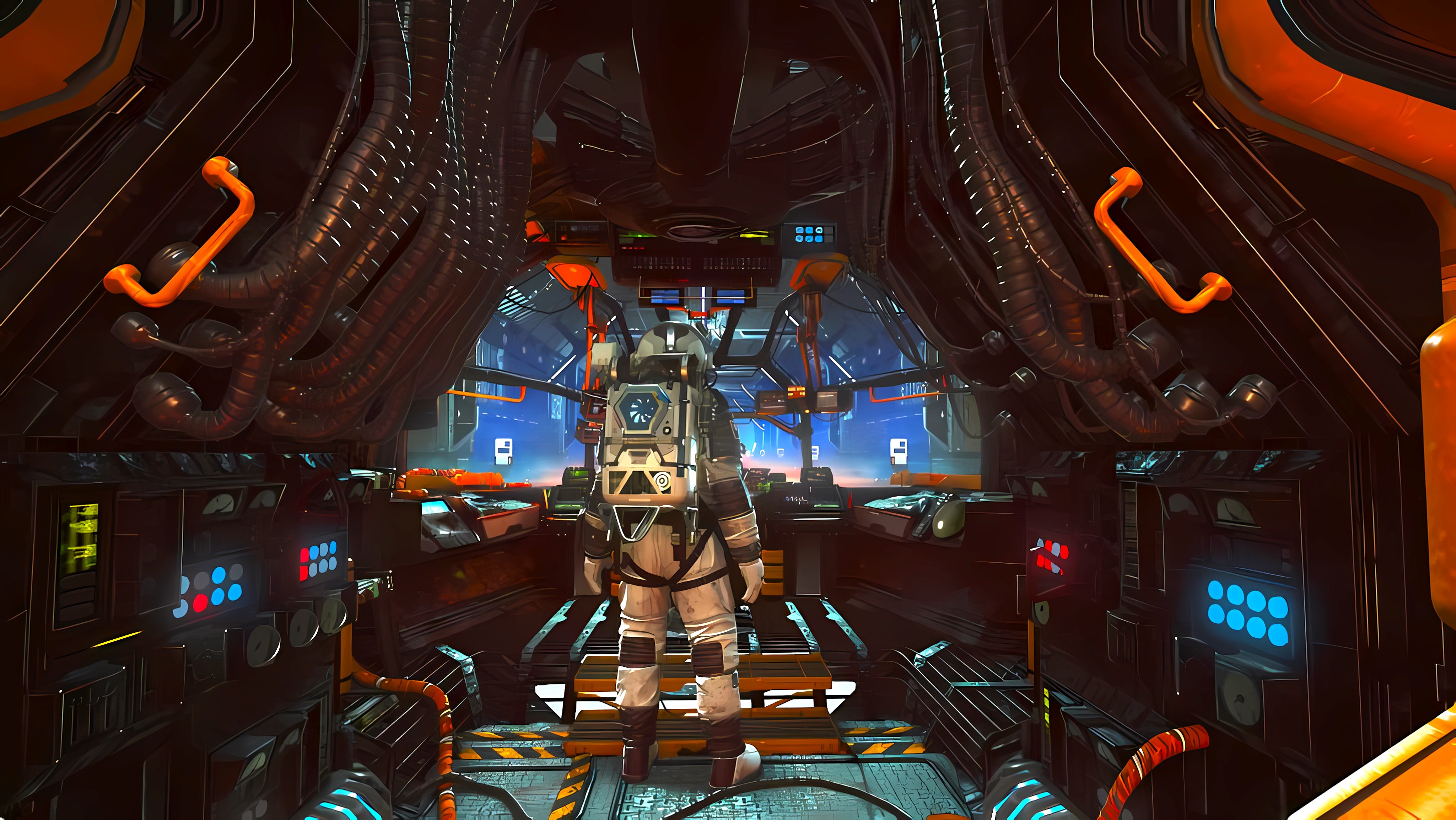 Inside a Corvette in No Man's Sky Voyagers