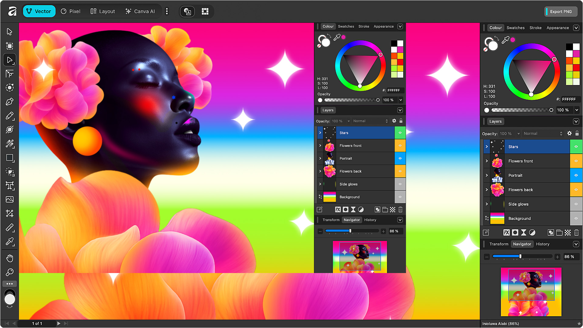 Affinity screenshots