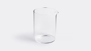 Clear glass carafe without handle