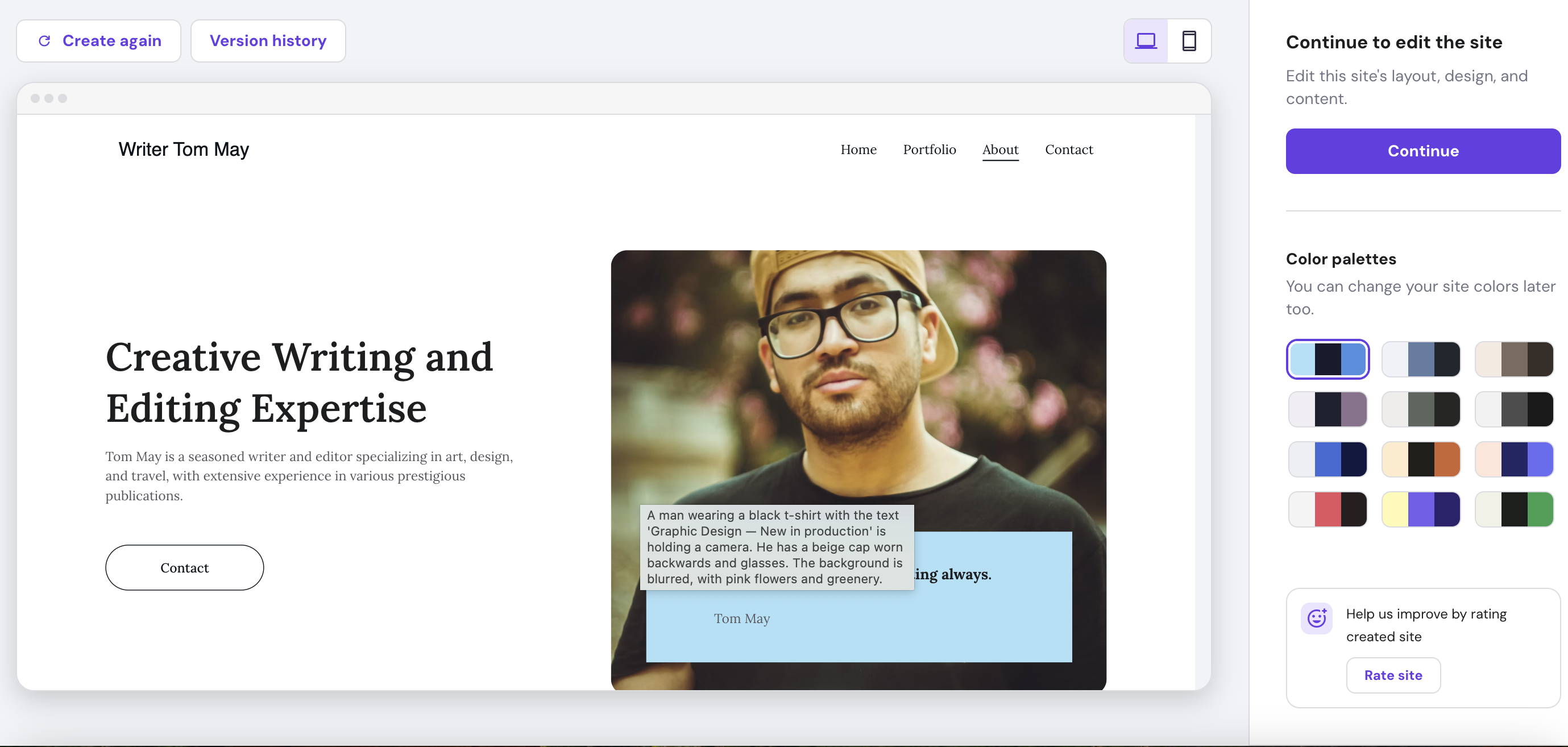 Screenshot of Hostinger Website Builder