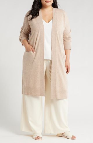 Wool & Cashmere Open Front Cardigan