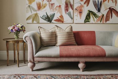 Sofa in bright fabrics
