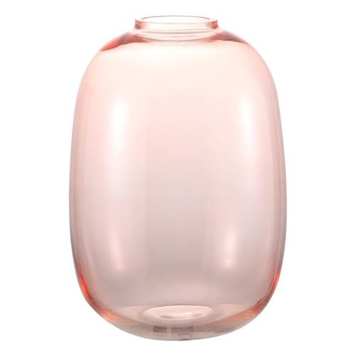 Yanwe1 Pink Glass Vase, 10 Inches Large Glass Vase for Flowers, Tall Glass Vases for Modern Decor, Floor Vases for Living Room, Dining Table, Mantle, Shelf, Wedding, Office, Entryway, Centerpiece