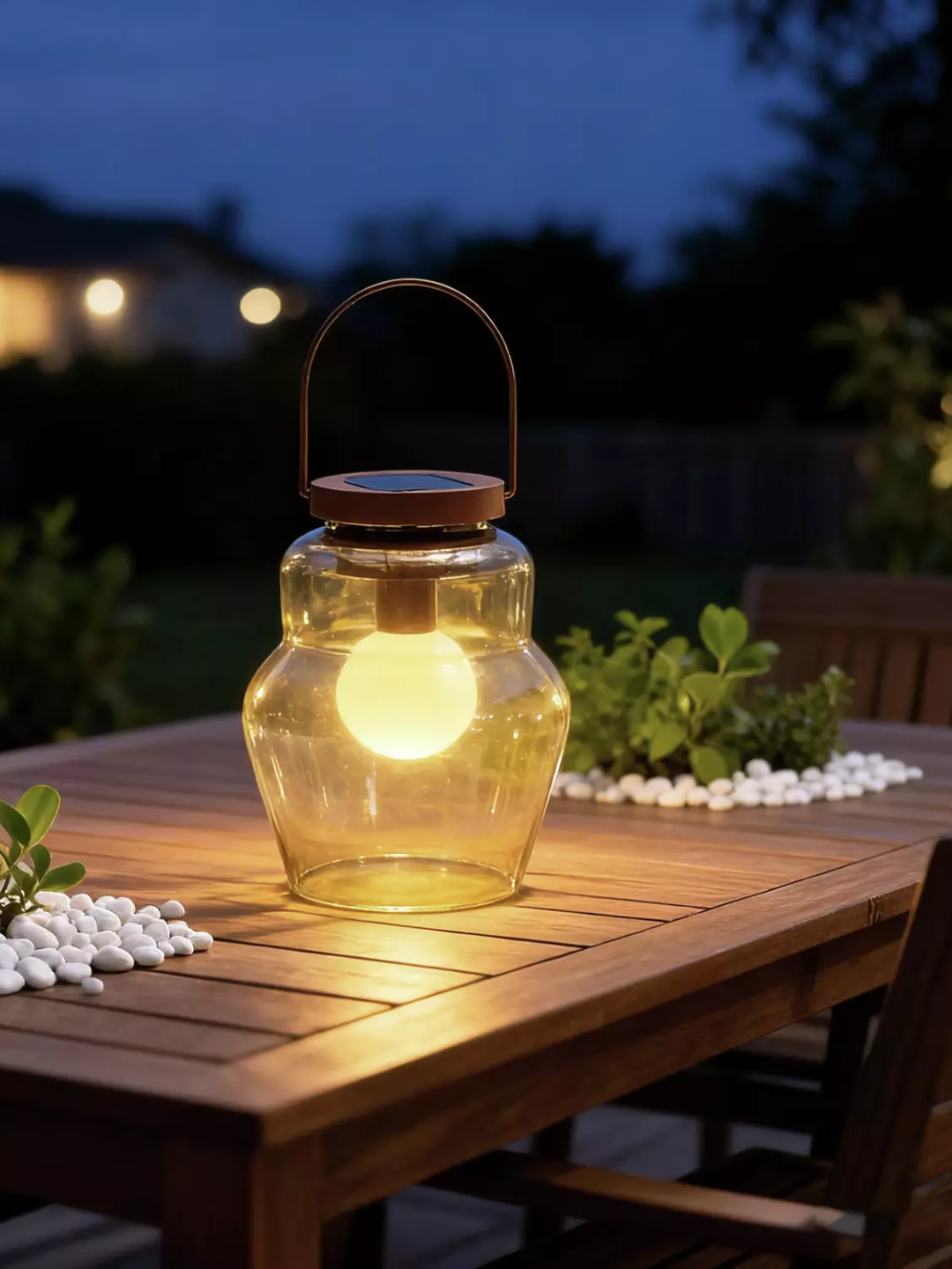 A glass solar hanging lantern from Habitat