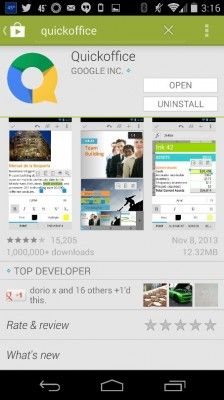 step 1 download quickoffice from google play 224x400