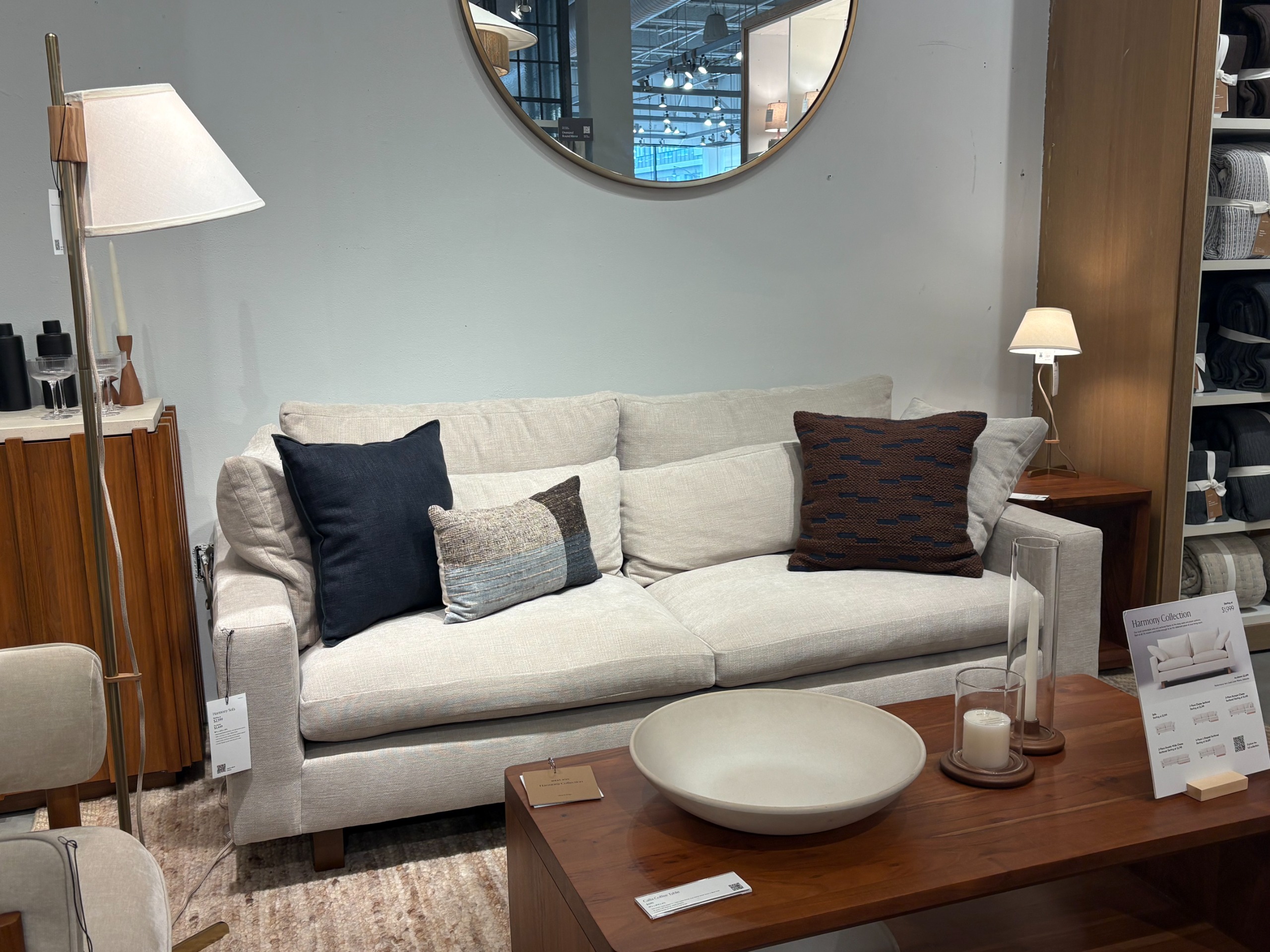 west elm sofa in-store