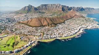 South Africa, aerial view of Cape Town