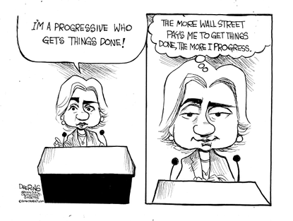 Political cartoon U.S. Hillary Progressive