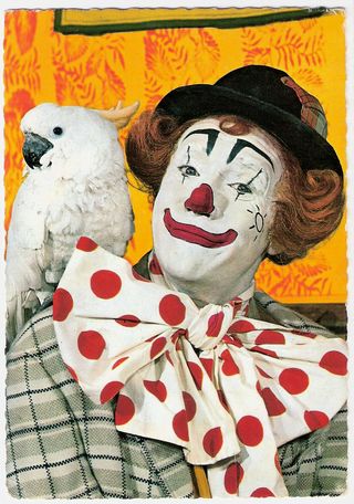 Not all clowns are trying to scare you. Pipo (here portrayed by Cor Witschge) was a popular (and nonthreatening) clown character on the Dutch television series "Pipo de Clown" (1958-1980).