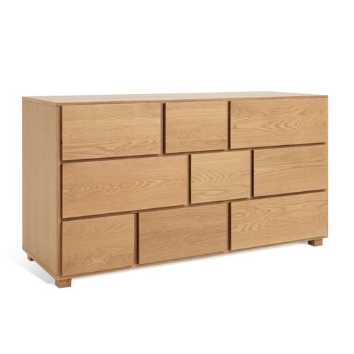 Hana Wide 9 Drawer Chest - Oak