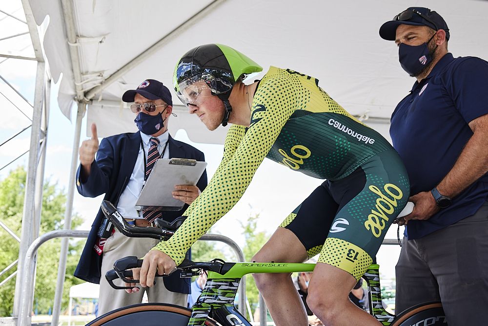 Gage Hecht (Aevolo Cycling ) at the USA Cycling Pro Road Championships 2021 time trial