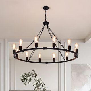 Turco 12-Light Wagon Wheel Chandelier