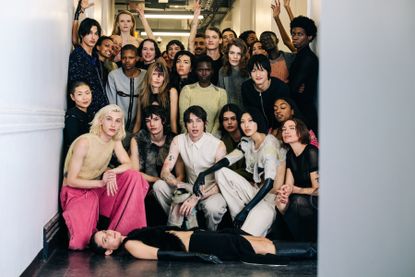 Group of models at Eckhaus Latta New York Fashion Week A/W 2023 show