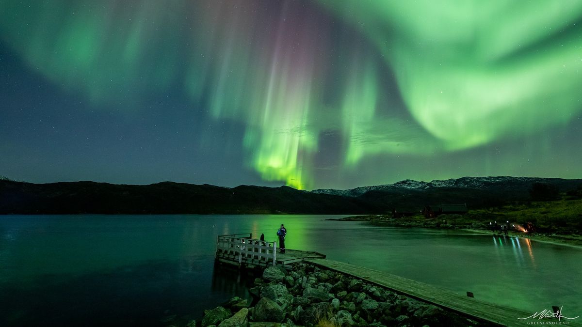 The crack in Earth's magnetosphere also enabled strong green auroras throughout the night.