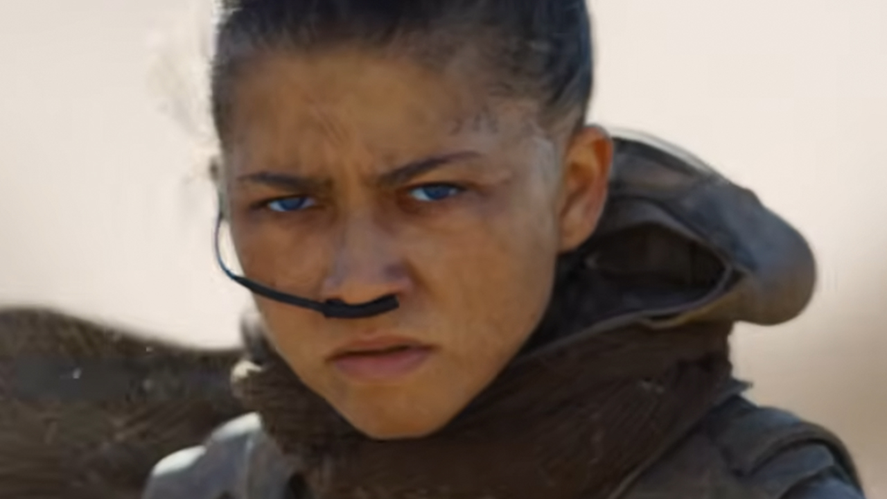 Zendaya looking dirty and tough as Chani in Dune Part 3.