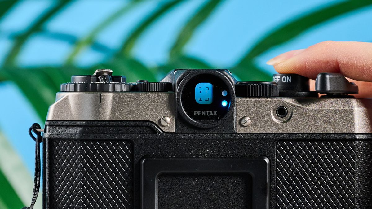 A Pentax 17 half-frame film camera
