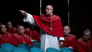 Stanley Tucci as Aldo Cardinal Bellini in "Conclave"