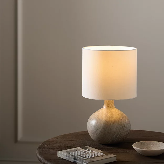 Marlow Marble Round Table Lamp | Lighting | the White Company
